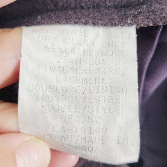 San Francisco Women Vintage Wool Cashmere Blend Eggplant Pruple Skirts Size 7 - Picture 7 of 12